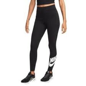 Nike Women's Sportswear Essential‎ Black Leggings with swoop Size Small